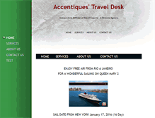 Tablet Screenshot of accentiquestraveldesk.com